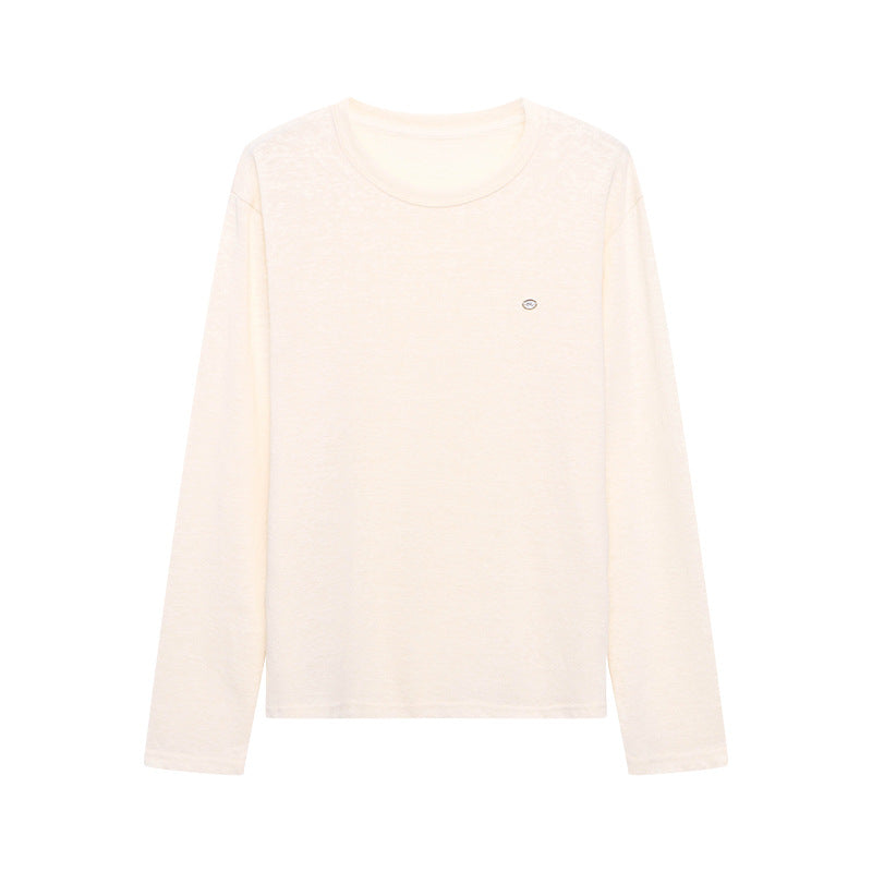 【トップス】リラックス感 ロゴプリント クルーネック 着回しやすい 長袖Tシャツ 【JZシリーズ】