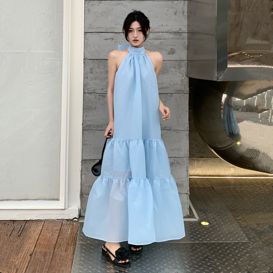 【ワンピース】【旅行・撮影用に】映えドレス｜ボヘミアン風 ノースリーブワンピース
｜海辺 ビーチ リゾート 2026新作【JZシリーズ】