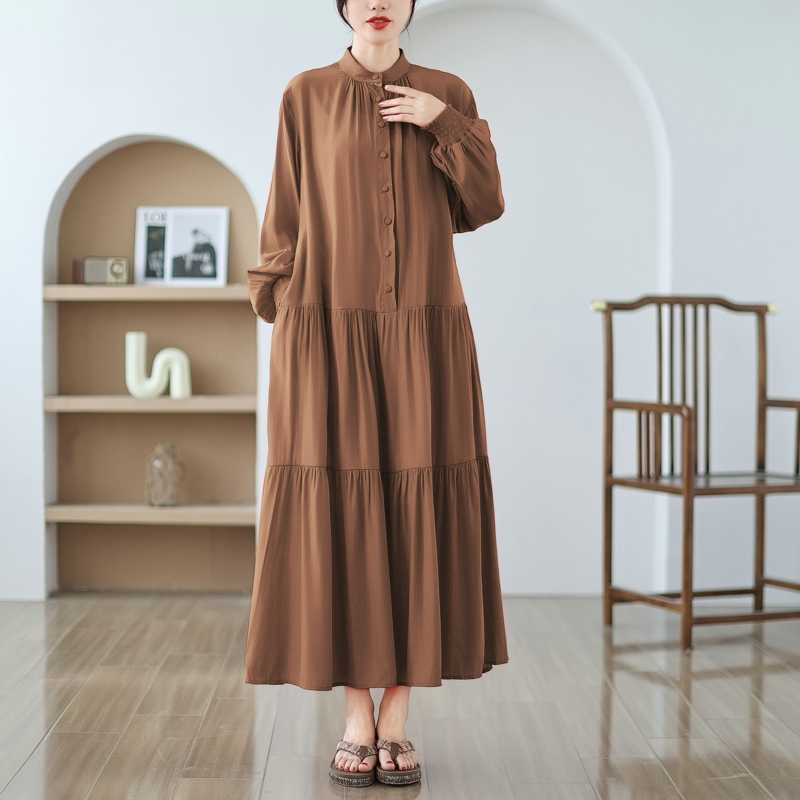 【ワンピース】春 秋 夏 大きいサイズ 細見え ロング ワンピース 【JZシリーズ】