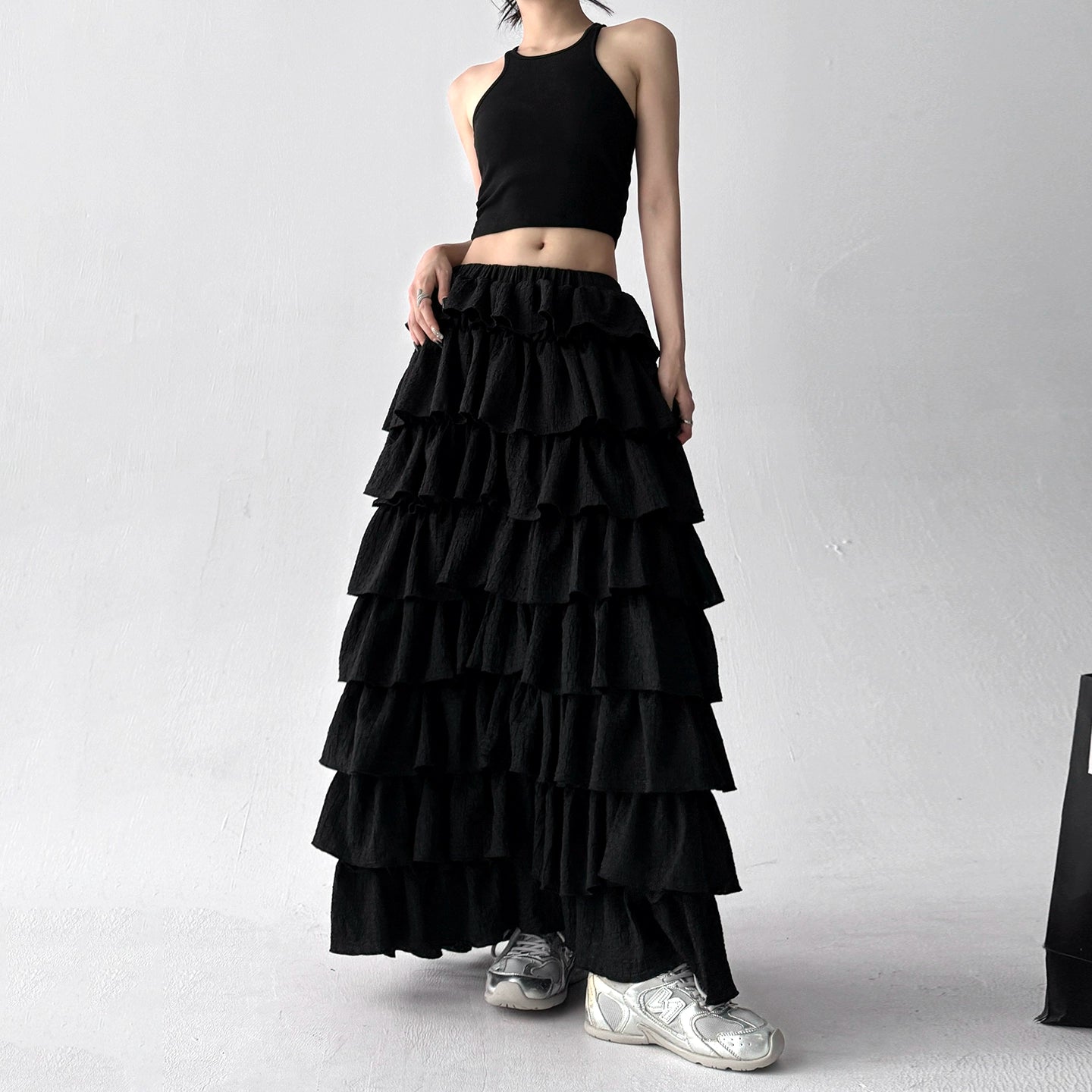 【ボトムス】春 秋 冬 夏 オリジナルデザイン ティアードスカート 【FCシリーズ】