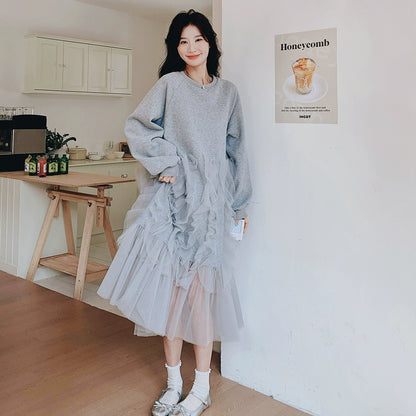 【ワンピース】カジュアル ゆる感  スウェットワンピース レディース 秋新作 超人気 おしゃれ映え 長袖ワンピース【JZシリーズ】