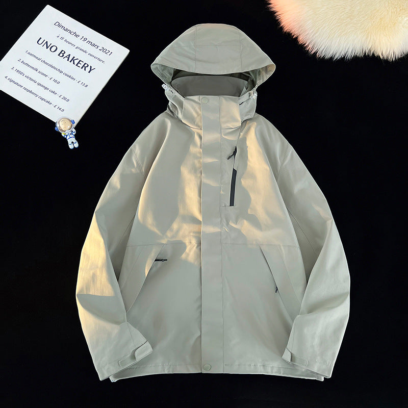 【アウター】ユニセックス アウトドア マウンテンパーカー ゆったりシルエット 3WAY仕様 着脱可能 カップル向け ジャケット【FCシリーズ】