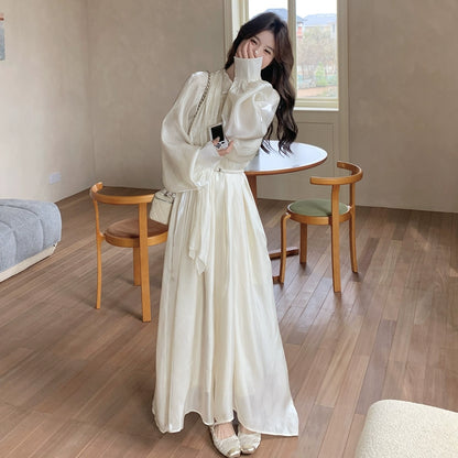 【ワンピース】高級感 ピュアで理想的な 新作 優しいテイスト フレンチ 長袖ワンピース【JZシリーズ】