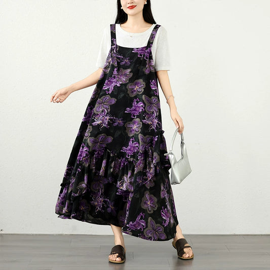【ワンピース】フレンチ風花柄キャミワンピース レディース シフォン素材 夏ノースリーブワンピース 大人可愛い リゾート風【SHシリーズ】