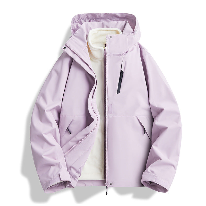 【アウター】ユニセックス アウトドア マウンテンパーカー ゆったりシルエット 3WAY仕様 着脱可能 カップル向け ジャケット【FCシリーズ】