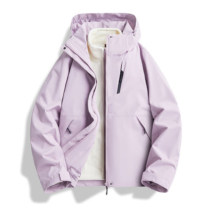 【アウター】ユニセックス アウトドア マウンテンパーカー ゆったりシルエット 3WAY仕様 着脱可能 カップル向け ジャケット【FCシリーズ】