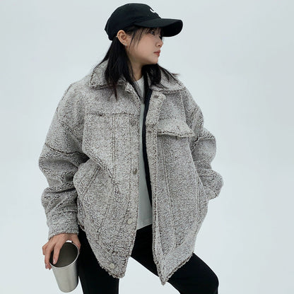 【24AW】【10～15日内発送】【アウター】シンプル 厚い保温 ゆったり 合わせやすい 綿入れコート【FCシリーズ】