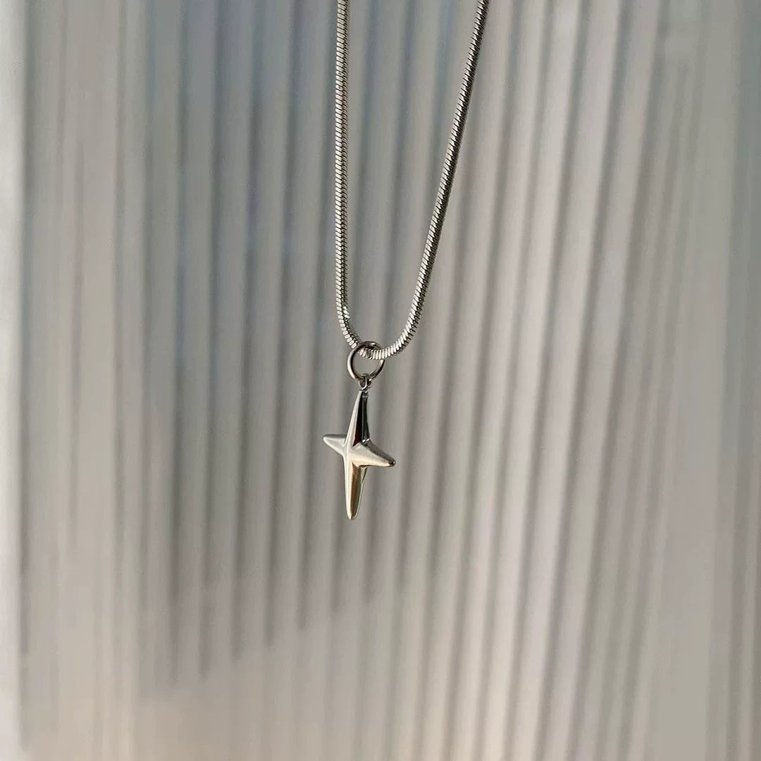 十字星造型項鍊｜極簡時尚百搭鎖骨鍊
