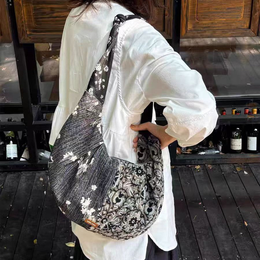 【バッグ】新中式風 ピンチングデザイン 切り替え ボディバッグ/ショルダーバッグ【SHシリーズ】