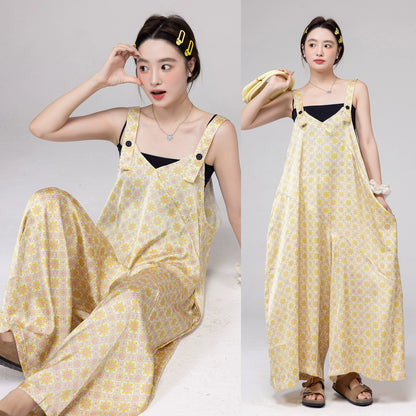 【ボトムス】夏にぴったりの涼しげ ゆったりカジュアル オーバーサイズオールインワン【SHシリーズ】