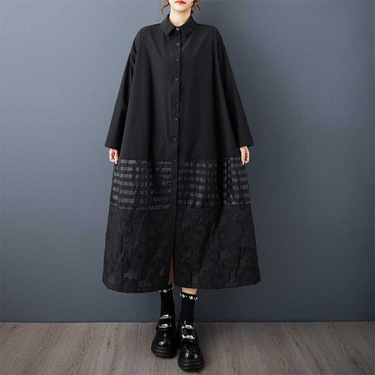 【ワンピース】春 秋 冬 ゆったり プリント 長袖 シャツワンピース 【JZシリーズ】