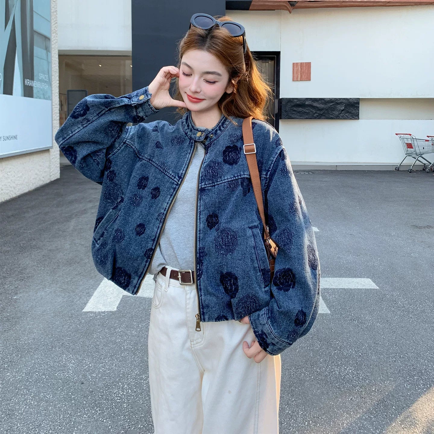 【アウター】アメリカンスタイル プリント 着痩せ カジュアル ジャケット【SHシリーズ】