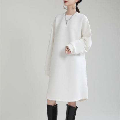 【24AW】【15～20日内発送】【ワンピース】ファッション 肌触りいい 無地 ゆったり 長袖ワンピース