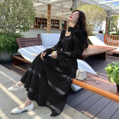 【ワンピース】高級感 スウィート 着痩せ 合わせやすい 長袖ワンピース【SHシリーズ】【JZシリーズ】