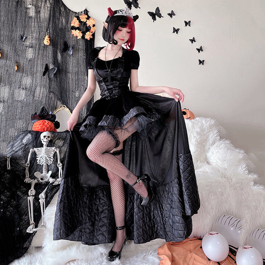 【ハロウィン】コスプレ 衣装 レディース 女王 ドレス ゴシック ダーク 女王様 魔女風 大人用 パーティー 仮装