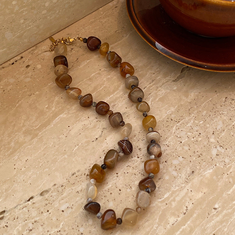 【🎁 B2G1｜先行スタート！】【グッズ】ヴィンテージ風 ビーズ チタン鋼 ネックレス  チョーカー