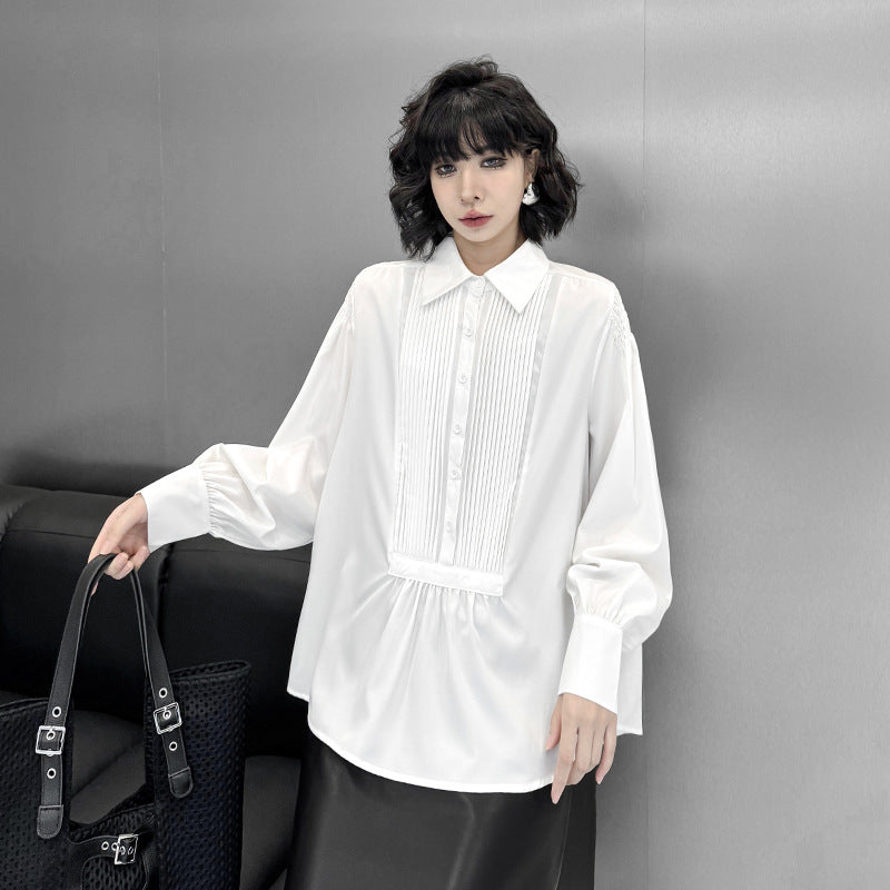 【60%OFF⭐️早い者勝ち】【トップス】プリーツシャツ レディース 春秋 新作 ゆったり 細見え おしゃれ トップス【AHシリーズ】