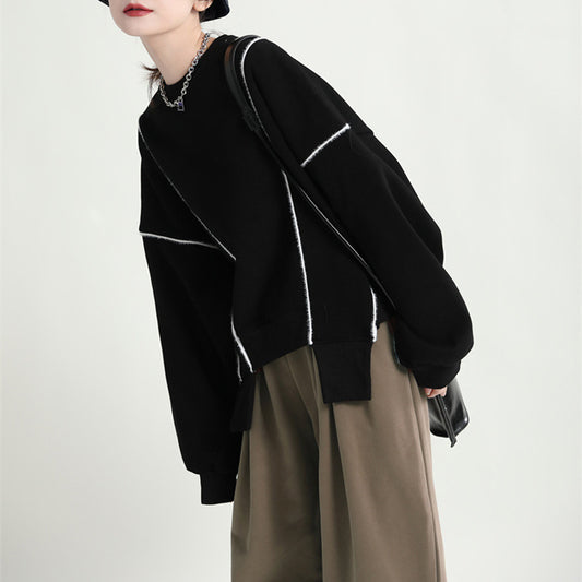 【トップス】春 秋 冬 切り替え ゆるリラックス パーカー【AHシリーズ】