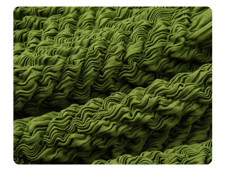 【トップス】夏 ビジュー付き プリーツデザイン クルーネック ブラウス 【SHシリーズ】