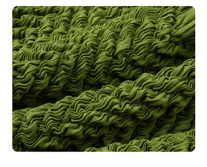 【トップス】夏 ビジュー付き プリーツデザイン クルーネック ブラウス 【SHシリーズ】