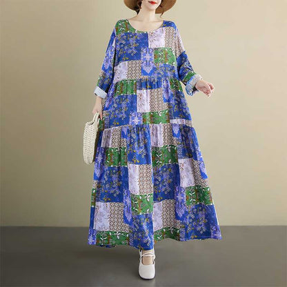 【ワンピース】チェック プリント 春 秋 冬 長袖 ワンピース 【SHシリーズ】