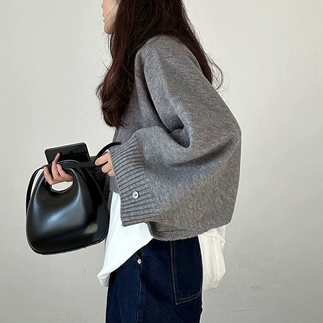 【トップス】イレギュラー 春 秋 冬 ショート丈  レイヤード セーター 【JZシリーズ】