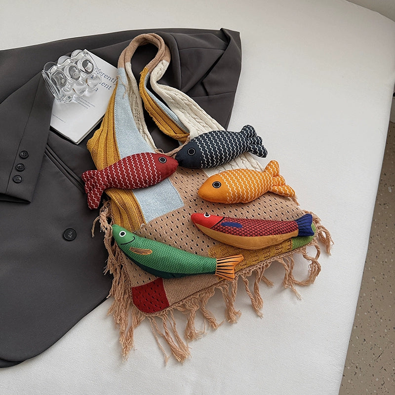 【バッグ】レディース トートバッグ ニット素材 大容量 通勤 肩掛け おしゃれ カジュアル【SHシリーズ】