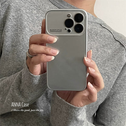 【グッズ】高級感 シンプル クリア シルバーグレー 大窓 iPhone17 Pro Max対応 iPhone17 / 16 Pro Max / 16 / 15 Pro / 14対応 光沢 新作 全面保護 耐衝撃 ケース