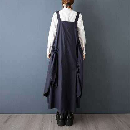 【ワンピース】ダーク系 ギャザー 春 秋 冬 ジャンパースカート 【AHシリーズ】