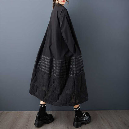 【ワンピース】春 秋 冬 ゆったり プリント 長袖 シャツワンピース 【JZシリーズ】