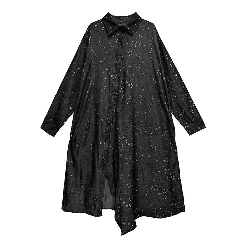 【ワンピース】春 秋 冬 カジュアル 細見え  ドット柄 長袖 ワンピース 【AHシリーズ】