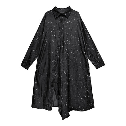 【ワンピース】春 秋 冬 カジュアル 細見え  ドット柄 長袖 ワンピース 【AHシリーズ】