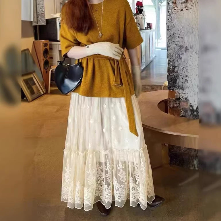 【60%OFF⭐️早い者勝ち】【ボトムス】チュール レース おしゃれ 落ち感 フェミニン スカート【SHシリーズ】