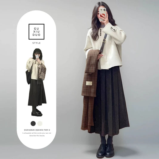 【セットアップ】韓国風 エレガント ジャケット + プリーツ スカート 2点上下セット 【JZシリーズ】