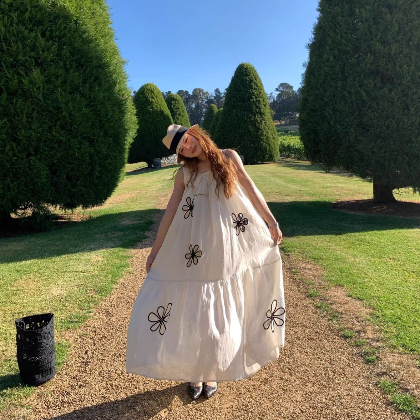 【ワンピース】透かしデザイン ナチュラル森系 キャミワンピース 【JZシリーズ】