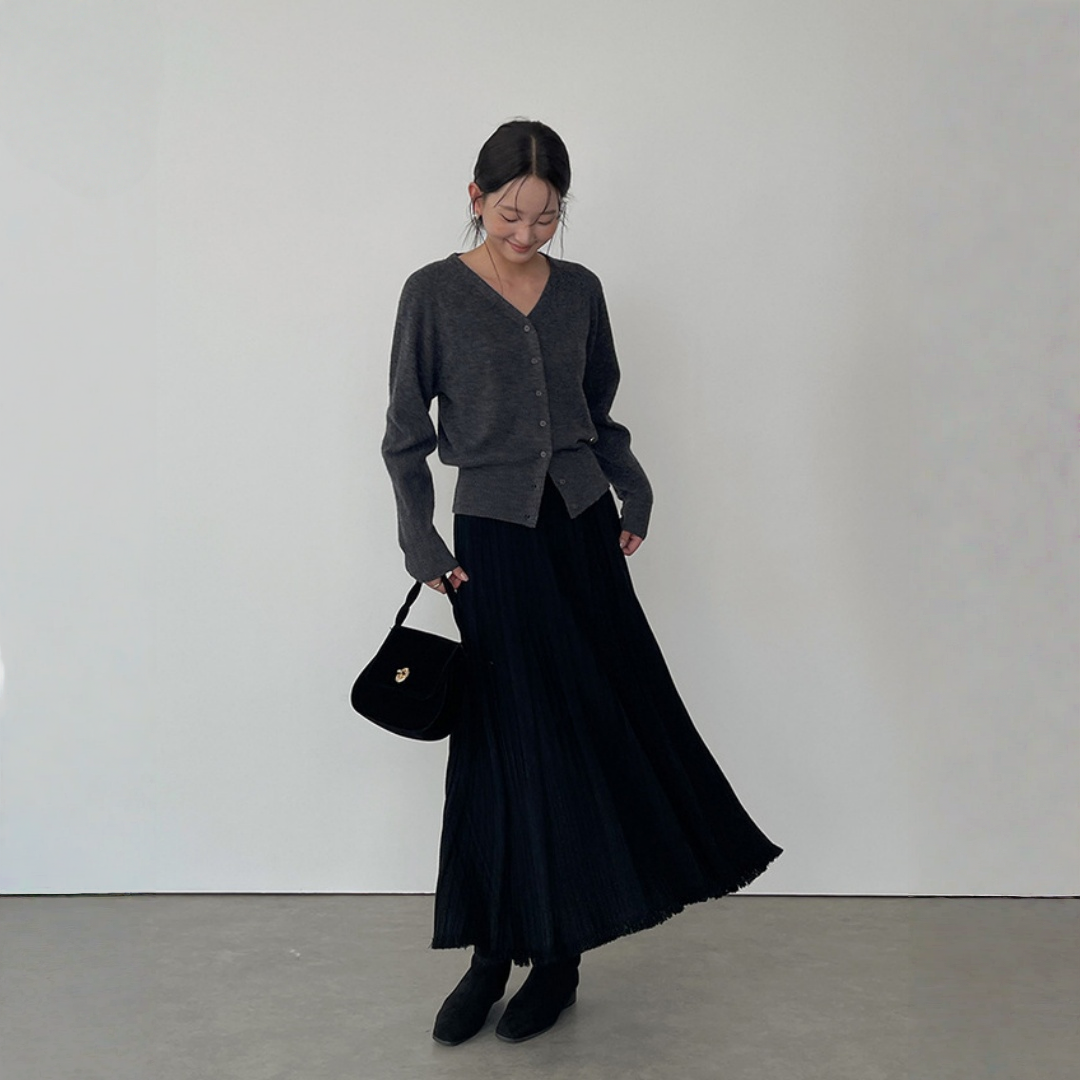 【ボトムス】上品 ニット 春 秋 冬 プリーツスカート 【JZシリーズ】