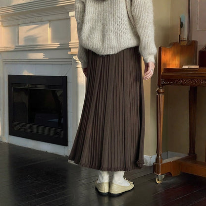 【ボトムス】上品 ニット 春 秋 冬 プリーツスカート 【JZシリーズ】