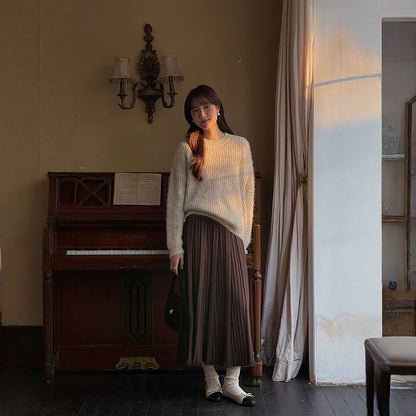 【ボトムス】上品 ニット 春 秋 冬 プリーツスカート 【JZシリーズ】