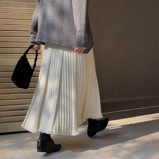 【ボトムス】上品 ニット 春 秋 冬 プリーツスカート 【JZシリーズ】