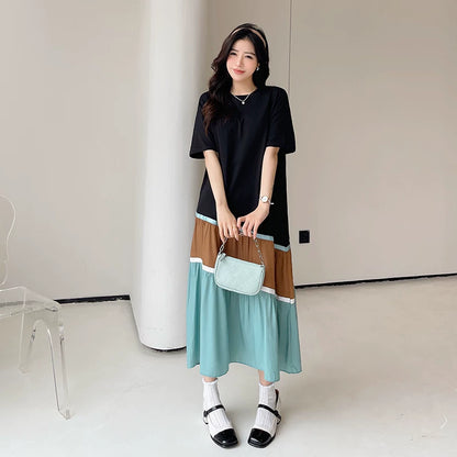 期間限定⭐️60%OFF【ワンピース】切り替え ゆるリラックス エレガント 半袖 ワンピース 【SHシリーズ】
