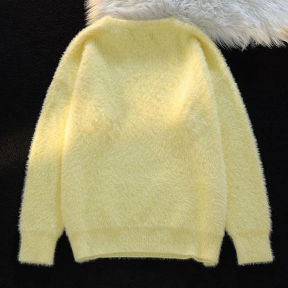 【トップス】ゆったり 小众 上品 クルーネック フェイクミンクニット レディース 猫 ニットセーター