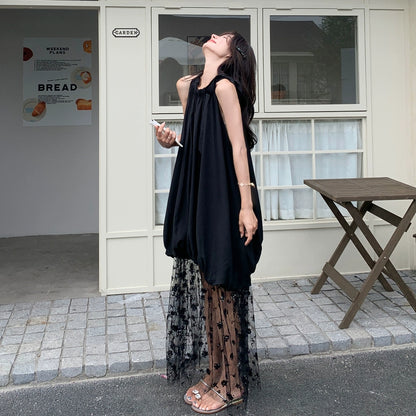 【ワンピース】夏新作 フレンチエレガンス 極美シルエット 花びらシルエット レースノースリーブワンピース【SHシリーズ】
