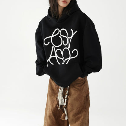 【トップス】春秋冬 レトロ ゆったり アルファベット フード付き パーカー【FCシリーズ】