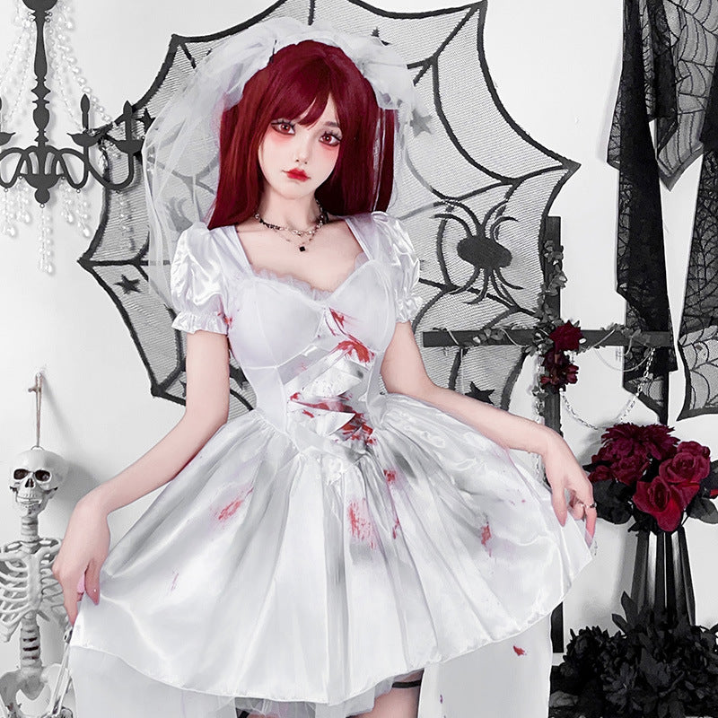 【ハロウィン】欧米風 ダークゴシック コスチューム 大人用 ウィッチ タキシード 吸血鬼 ゴーストブライド ワンピース 舞台衣装