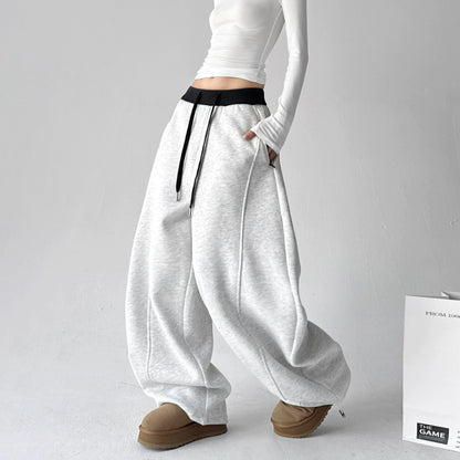 【ボトムス】ワイドスウェットパンツ 裏起毛 冬 しっかり生地 2way ゆったり＆裾絞り【FCシリーズ】