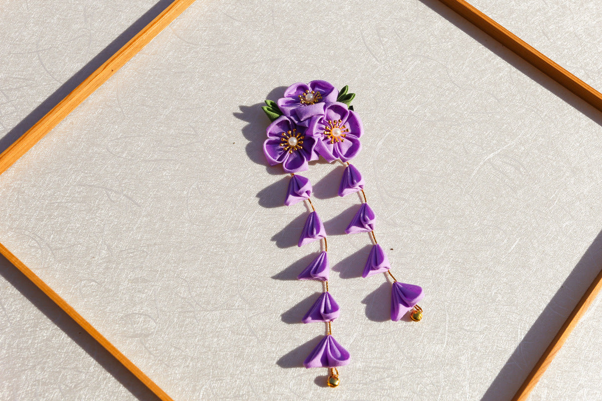 【セットアップ】夏 手作り布製  髪飾り つまみ細工風 和風ヘアアクセサリー 【SHシリーズ】