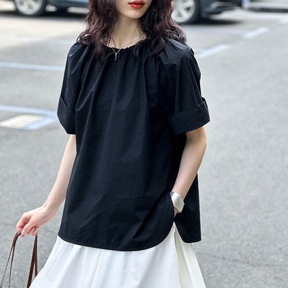 【トップス】夏 韓国風 無地 清純 合わせやすい シャツ【JZシリーズ】