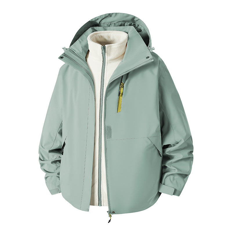 【アウター】ユニセックス アウトドア マウンテンパーカー ゆったりシルエット 3WAY仕様 着脱可能 カップル向け ジャケット【FCシリーズ】