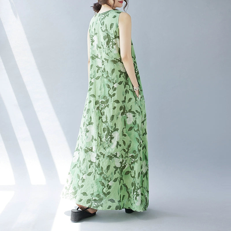 【ワンピース】バカンス風 ビーチワンピース 花柄 ノースリーブワンピース【SHシリーズ】