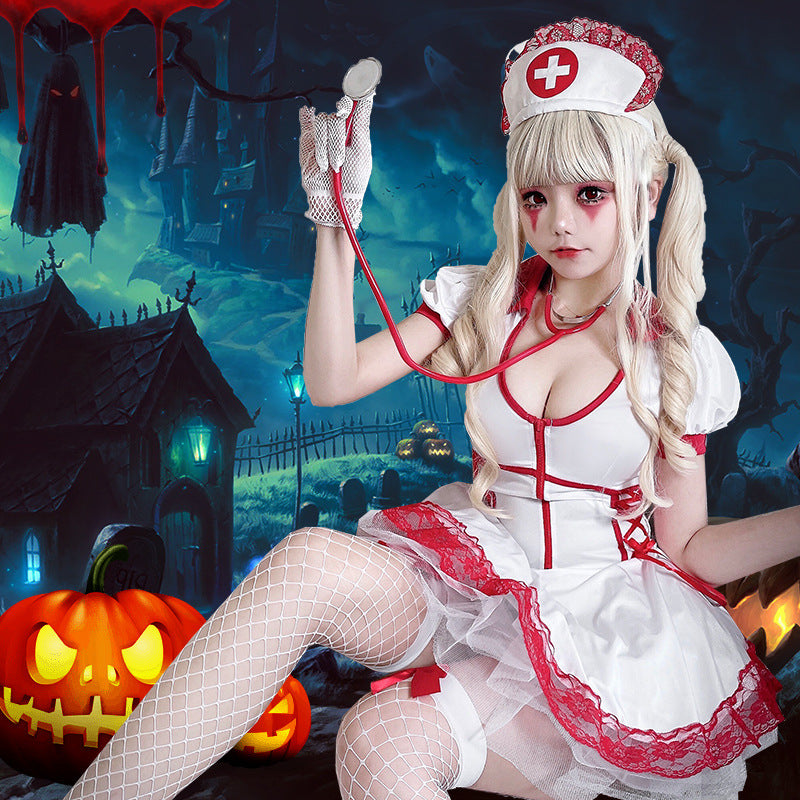 【ハロウィン】衣装 レディース セクシー ナース ドレス ゾンビ コスチューム 医者 パフォーマンス